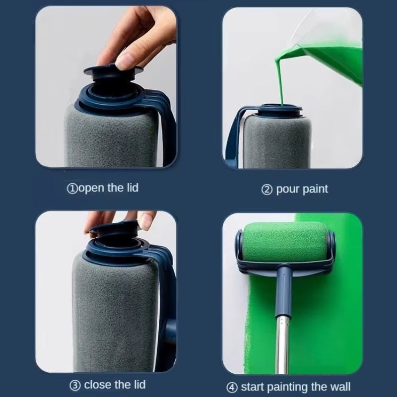 SwiftRoll™ Refillable Paint Roller – Clean Edges, No Rod Needed