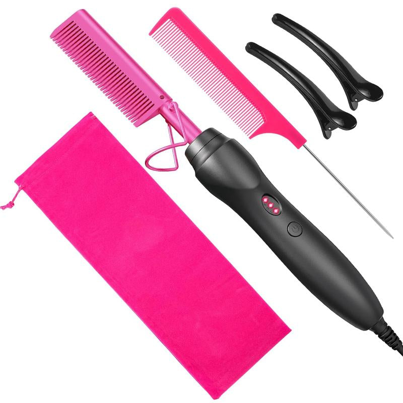 GlamPress™ 3-in-1 Ceramic Hot Comb – Fast, Smooth, Versatile Styling