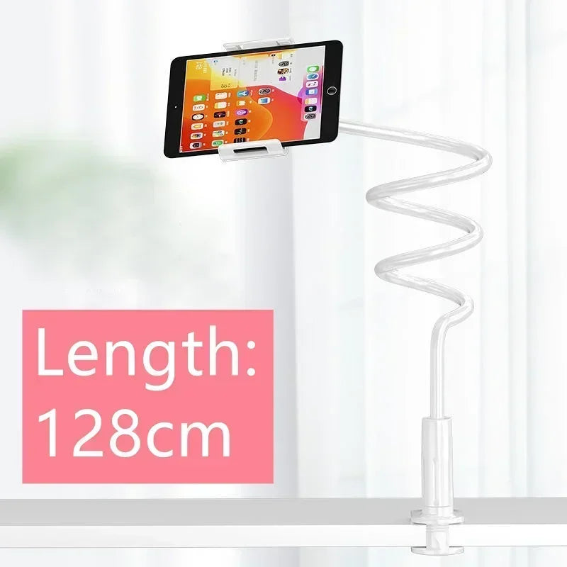 128Cm Adjustable Phone Holder Stand with 360° Flexibility - Perfect for iPhone, Samsung & 3.5~6.7" Devices!