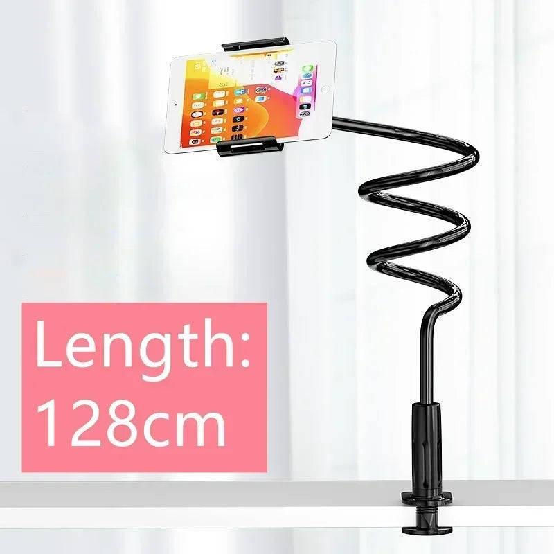 128Cm Adjustable Phone Holder Stand with 360° Flexibility - Perfect for iPhone, Samsung & 3.5~6.7" Devices!