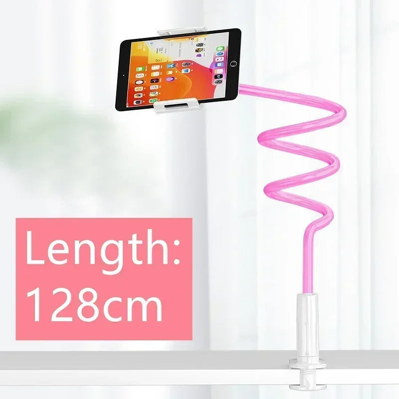 128Cm Adjustable Phone Holder Stand with 360° Flexibility - Perfect for iPhone, Samsung & 3.5~6.7" Devices!
