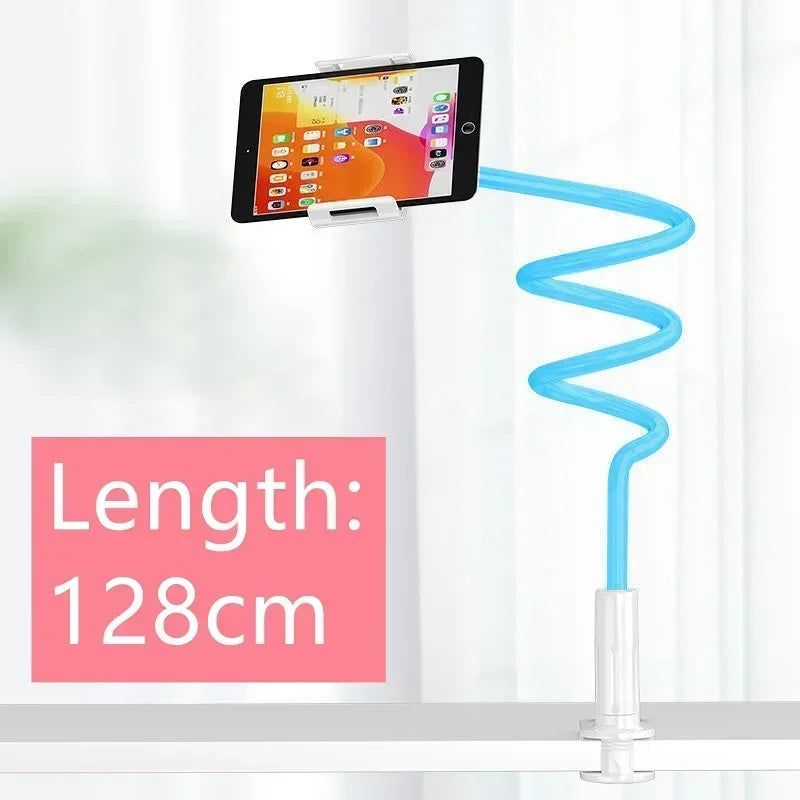 128Cm Adjustable Phone Holder Stand with 360° Flexibility - Perfect for iPhone, Samsung & 3.5~6.7" Devices!