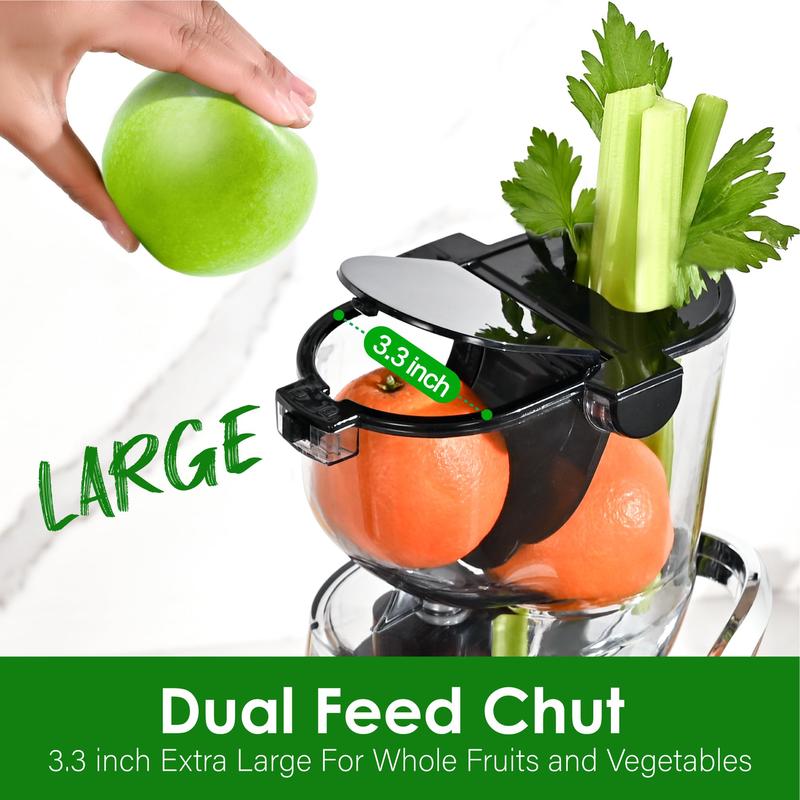 Cold Press Juicer – Wide 3.3" Chute